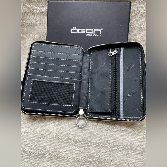 OGON Rose Gold Quilted AluminumZipper Wallet RFID - Picture 2 of 5